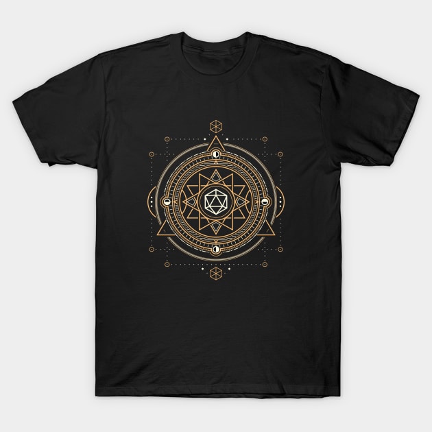 Polyhedral D20 Dice Sacred Symbol of the Occultist T-Shirt by dungeonarmory